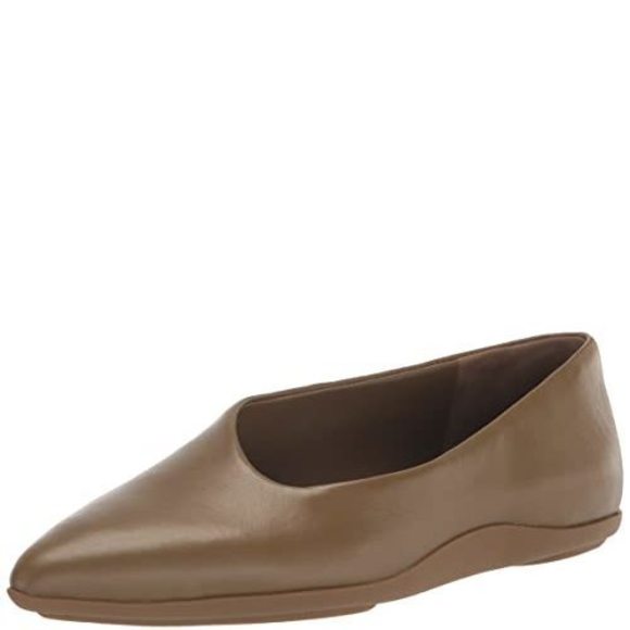 Vince Womens Lex Asymmetrical Flat Cypress Green Leather 7 M - Picture 1 of 1